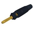 Banankontakt Isolerad Ohöljd 4 mm Mässing Guld 30VAC 60VDC 30A Lödning Svart Paket med 5 delar